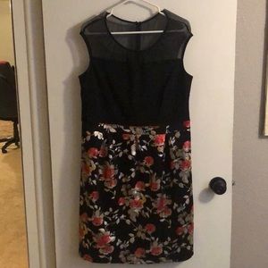 Black dress with flower detail